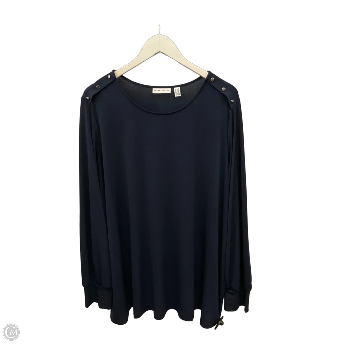Top Long Sleeve By Susan Graver In Navy, Size: 2x