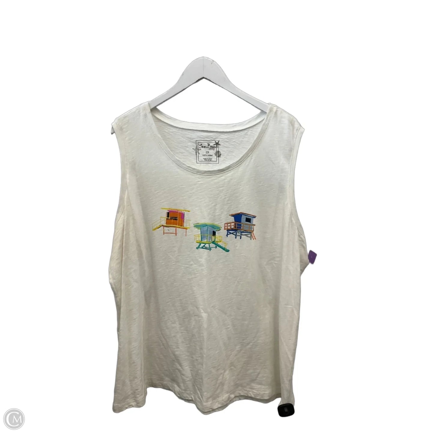 Top Sleeveless By Clothes Mentor In White, Size: 2x