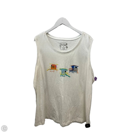 Top Sleeveless By Clothes Mentor In White, Size: 2x