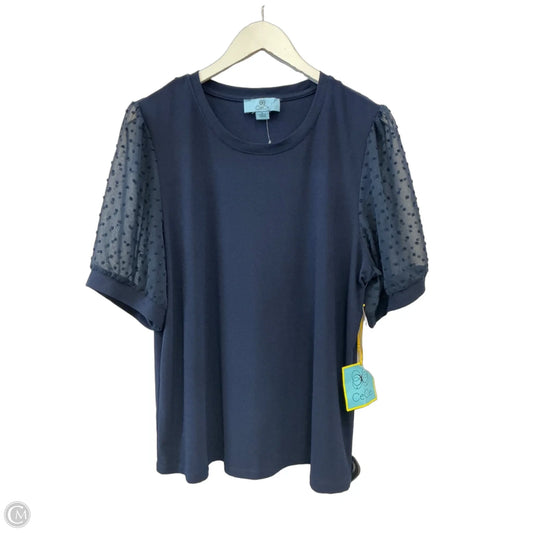 Top Short Sleeve By Cece In Navy, Size: Xl