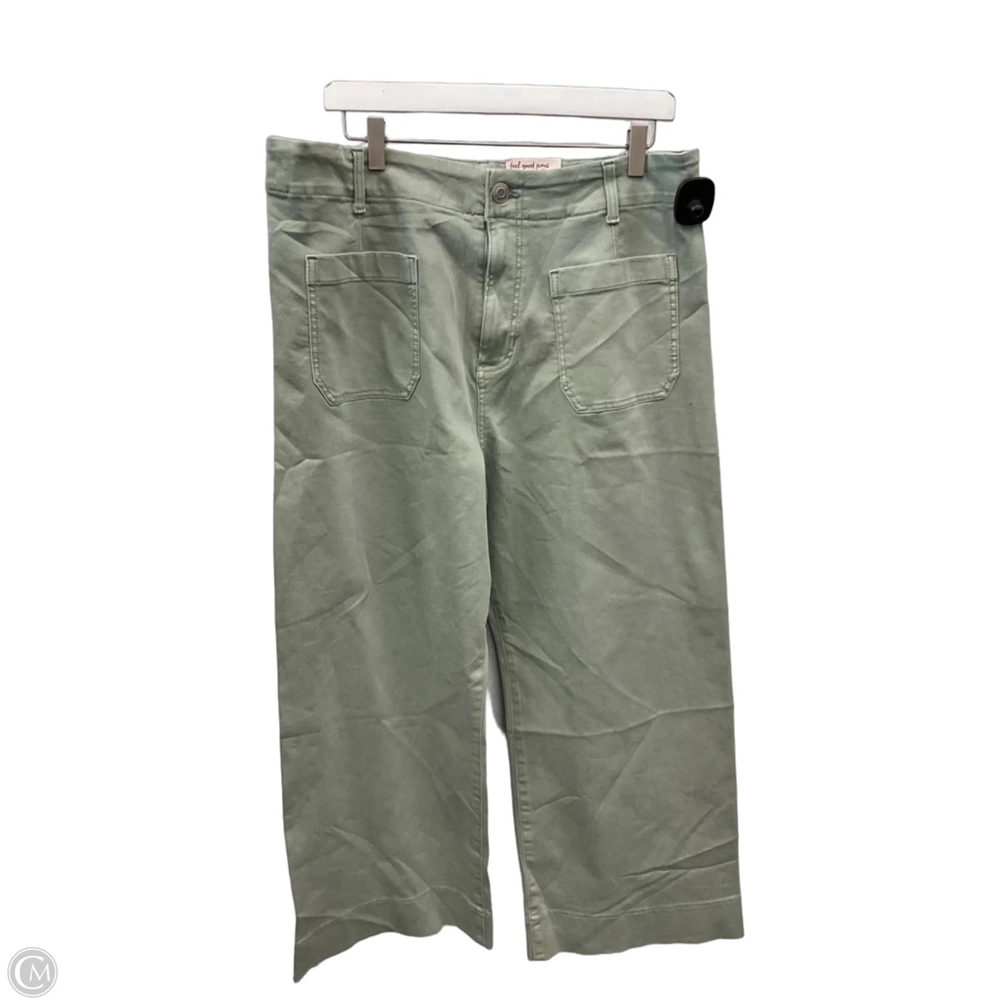 Jeans Cropped By Lc Lauren Conrad In Green Denim, Size: 16