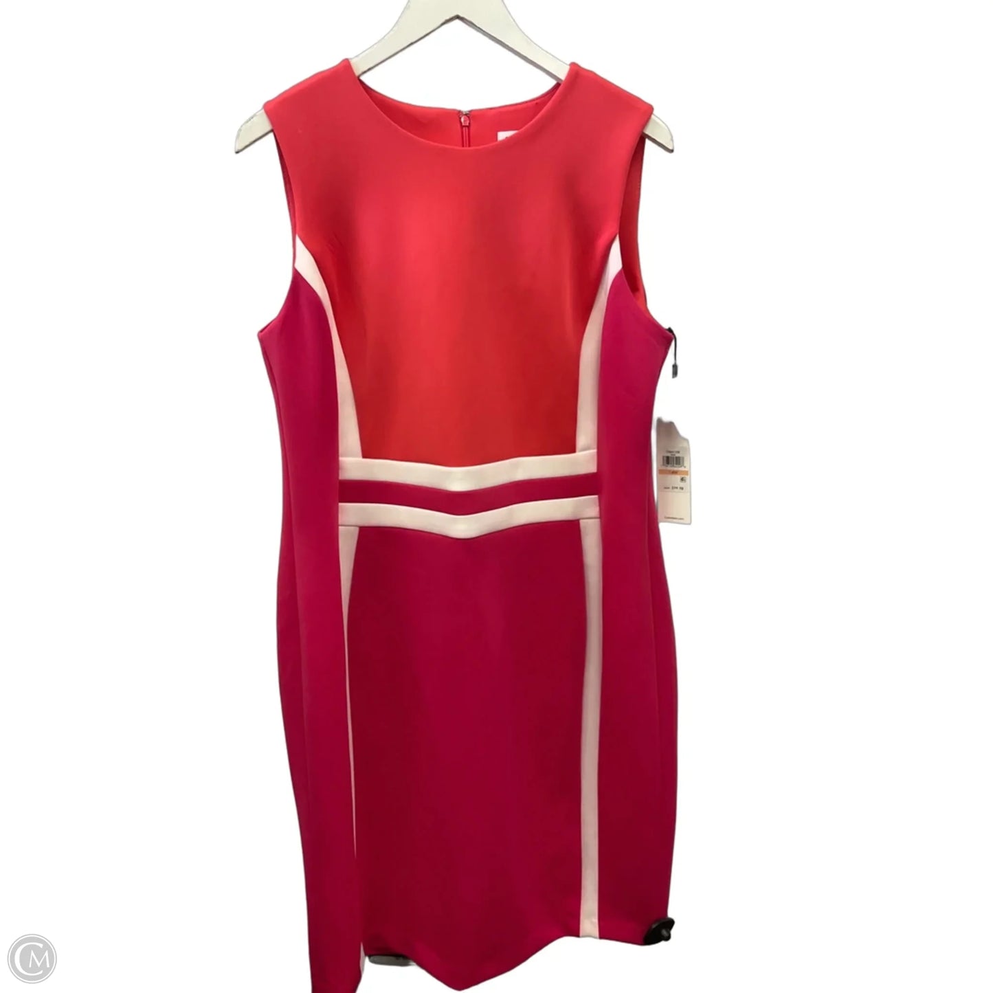 Dress Casual Midi By Calvin Klein In Coral, Size: Xl