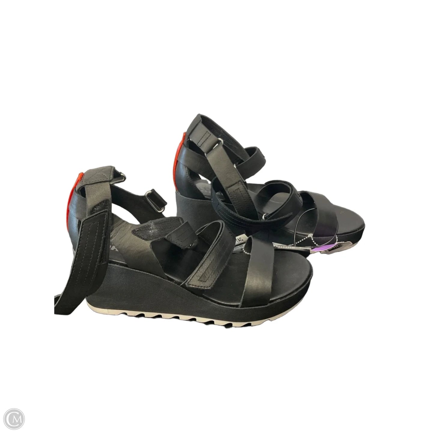 Sandals Heels Wedge By Sorel In Black, Size: 9