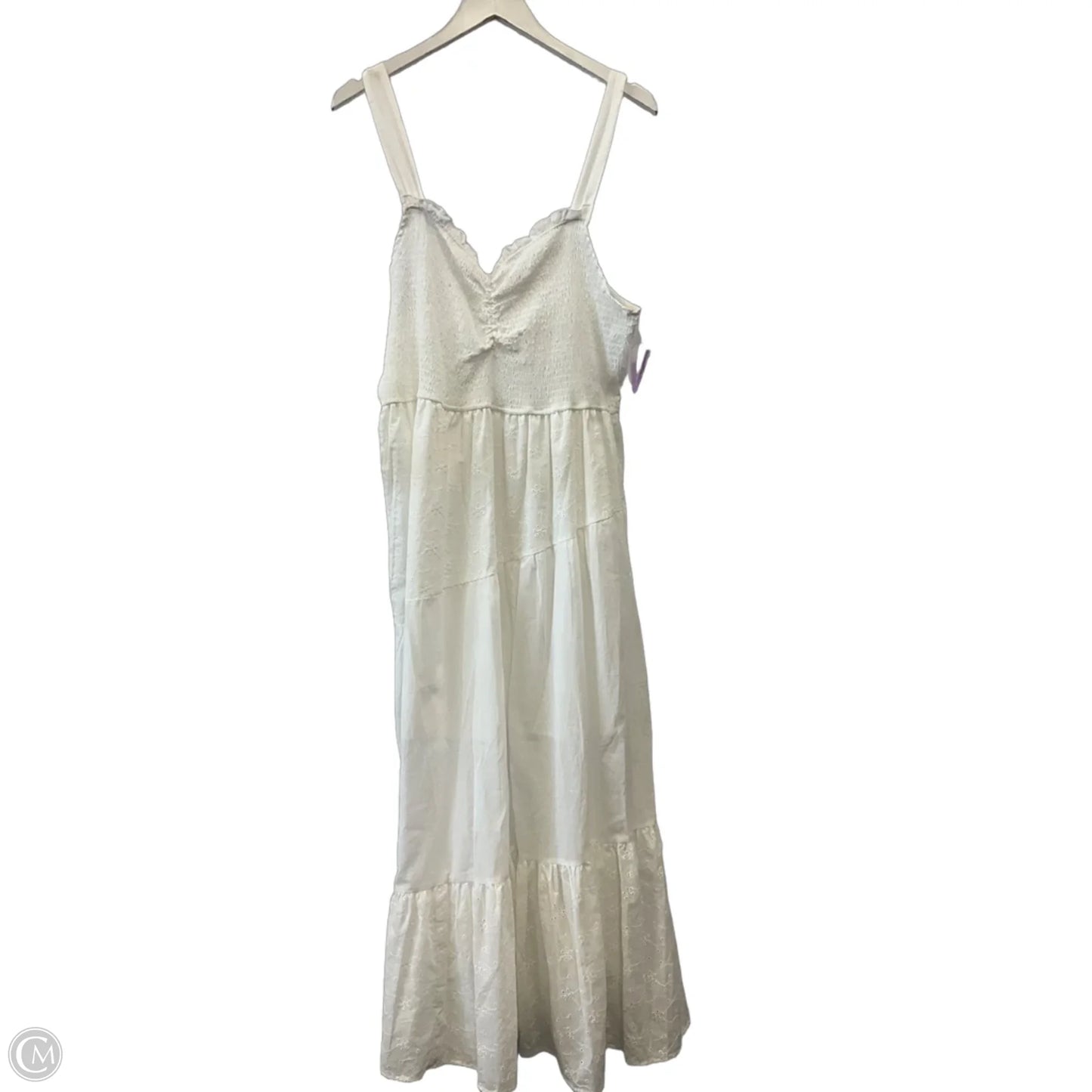 Dress Casual Maxi By Ultra Flirt In White, Size: 3x