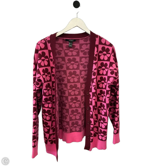 Sweater Cardigan By Forever 21 In Maroon, Size: S