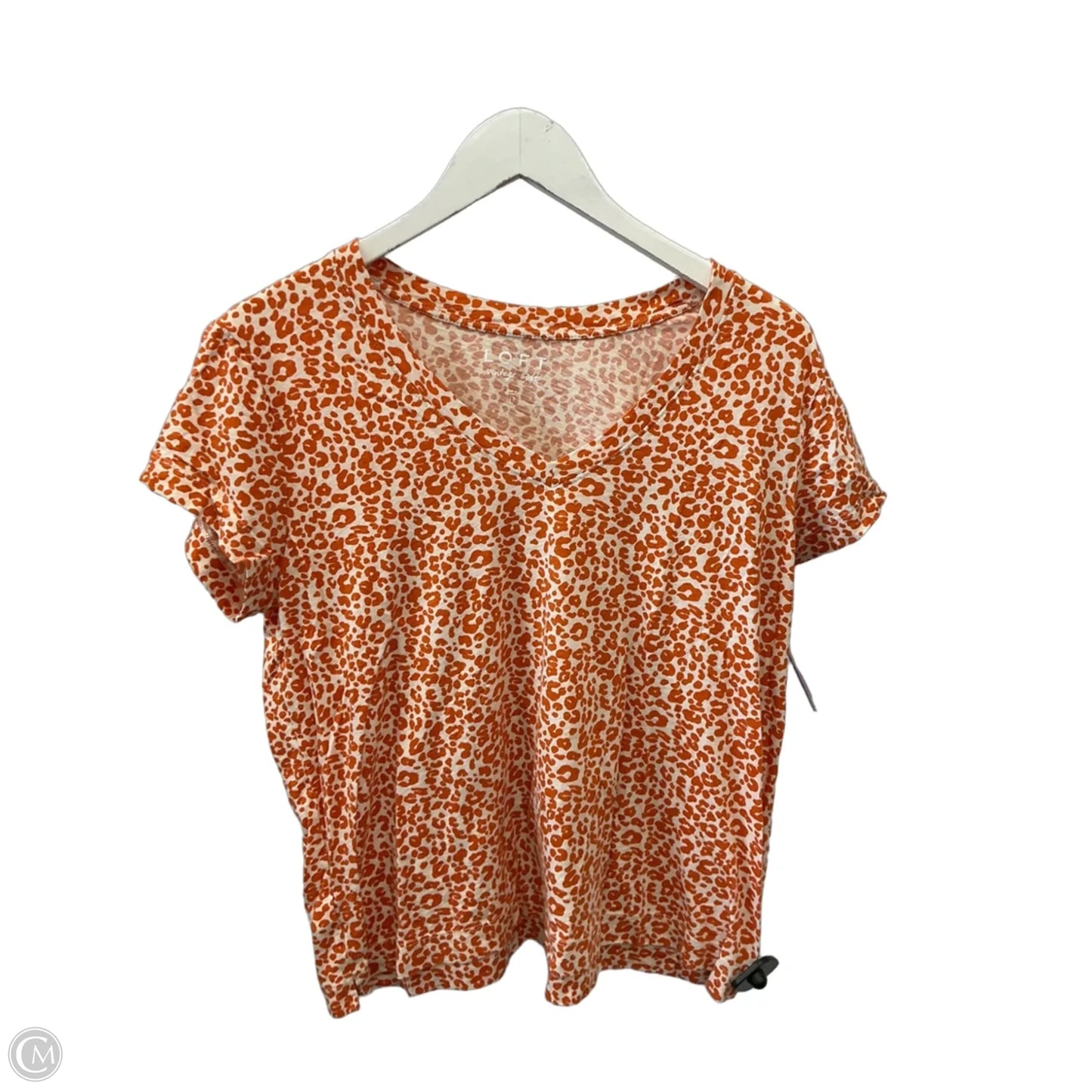 Top Short Sleeve By Loft In Orange, Size: L