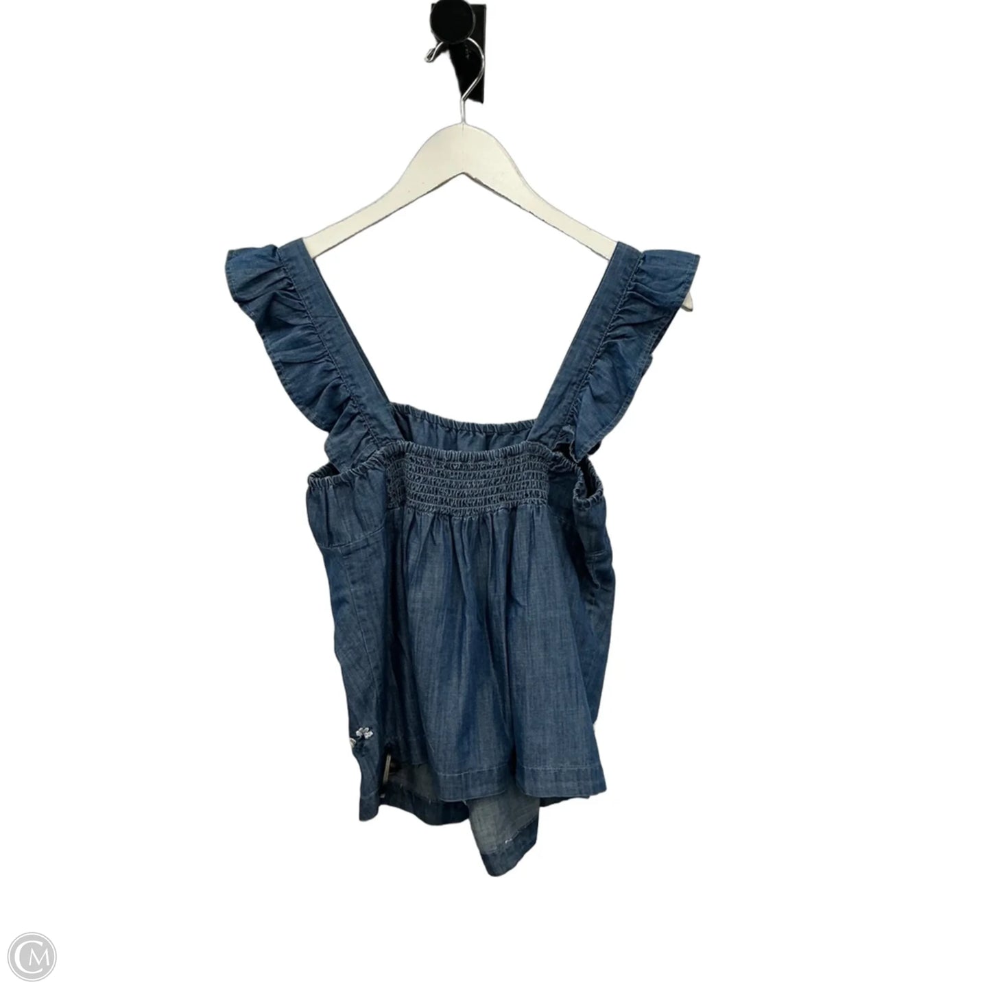 Top Sleeveless By Harper In Blue Denim, Size: L