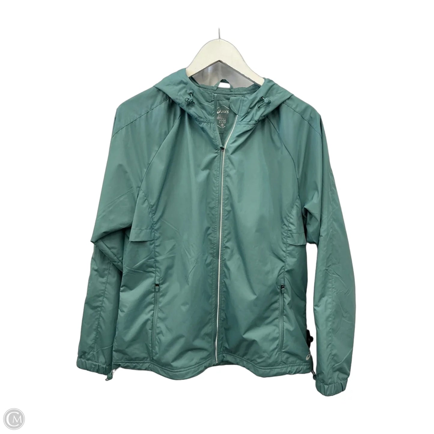 Jacket Windbreaker By Asics In Blue, Size: M