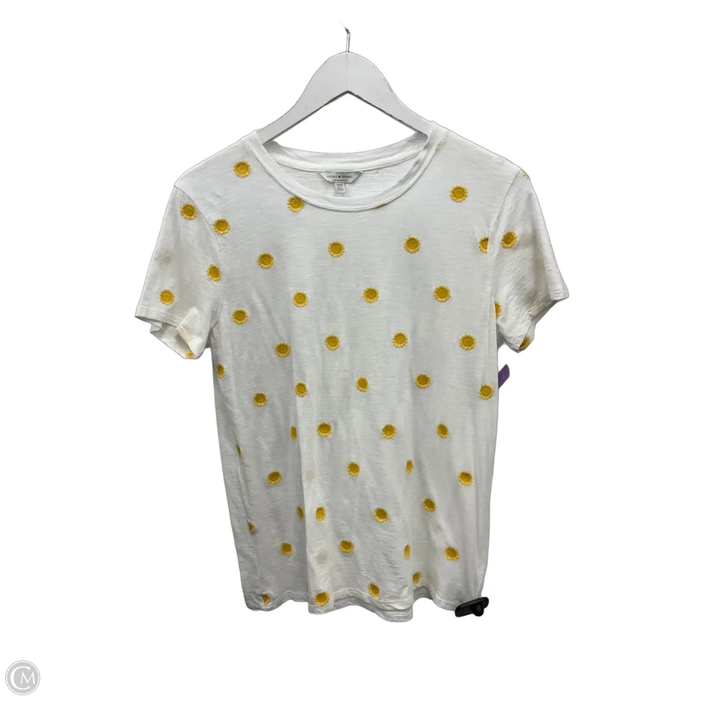 Top Short Sleeve By Lucky Brand In White, Size: M