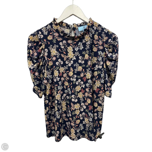 Top Short Sleeve By Cece In Navy, Size: M