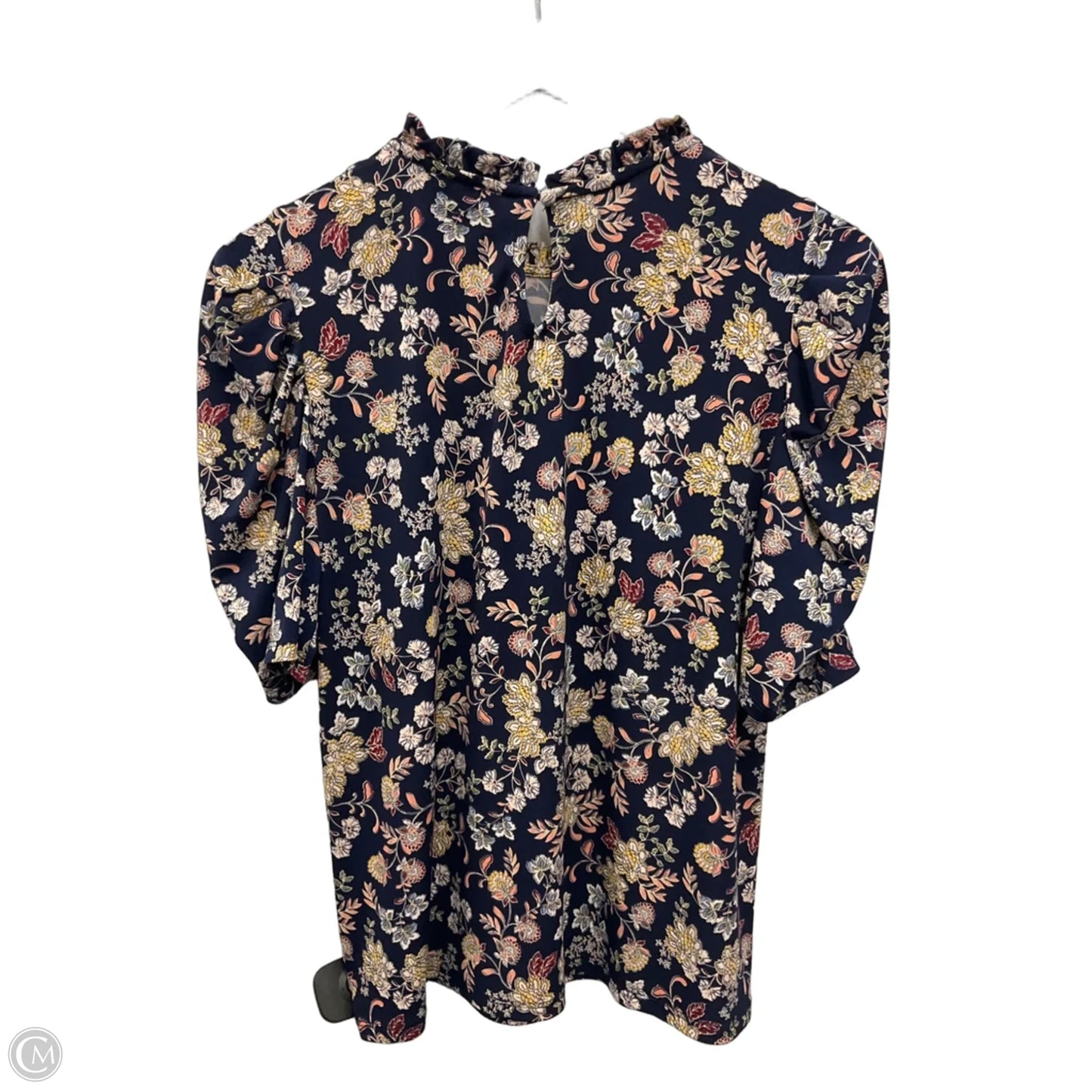 Top Short Sleeve By Cece In Navy, Size: M