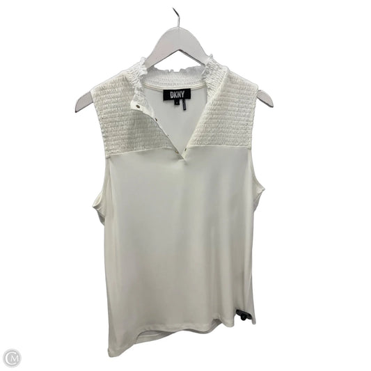 Top Sleeveless By Dkny In White, Size: M