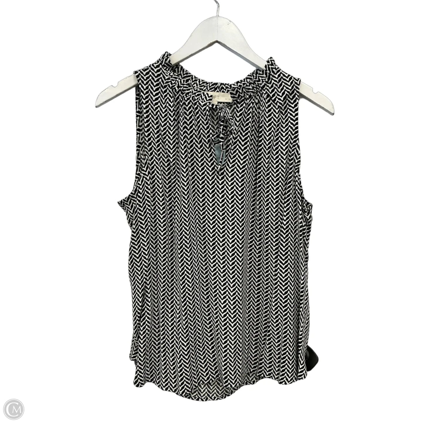 Top Sleeveless By Loft In Black & White, Size: Lp