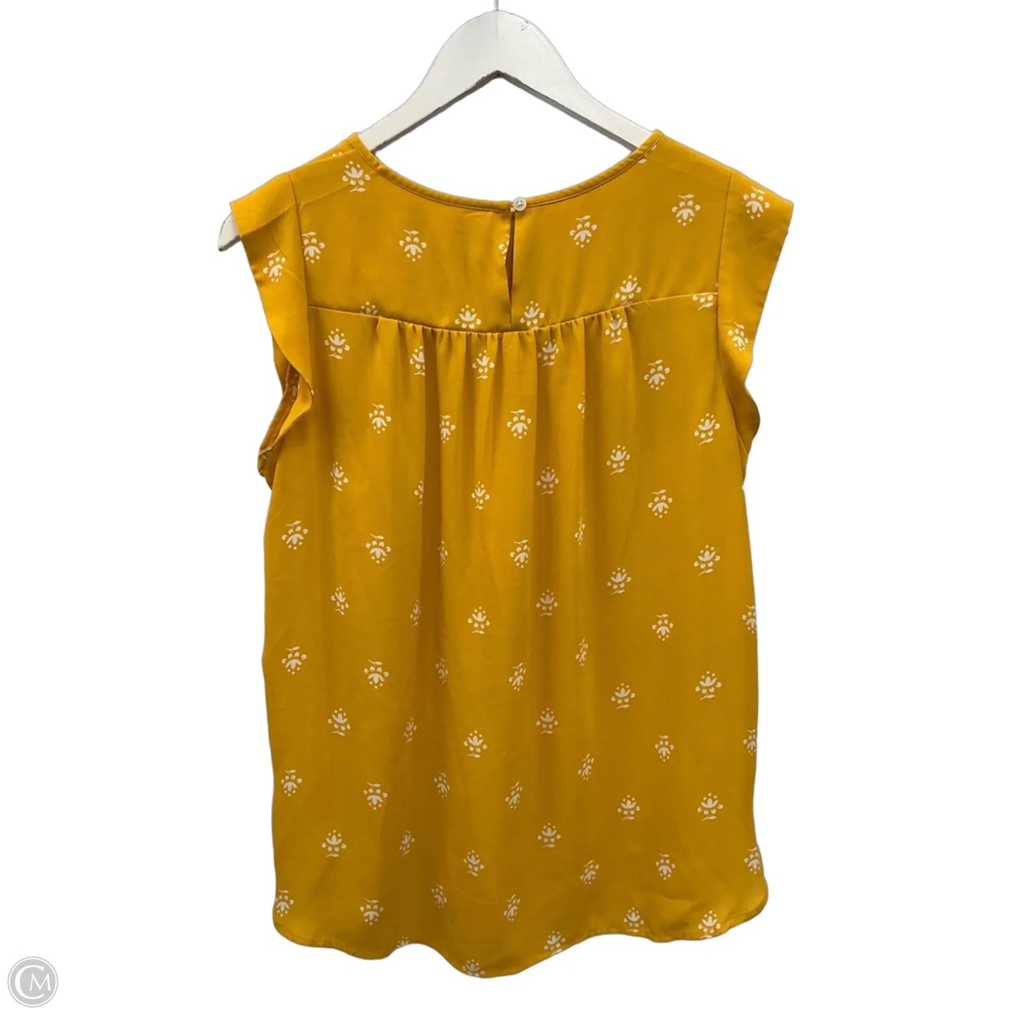 Top Short Sleeve By Loft In Gold, Size: S