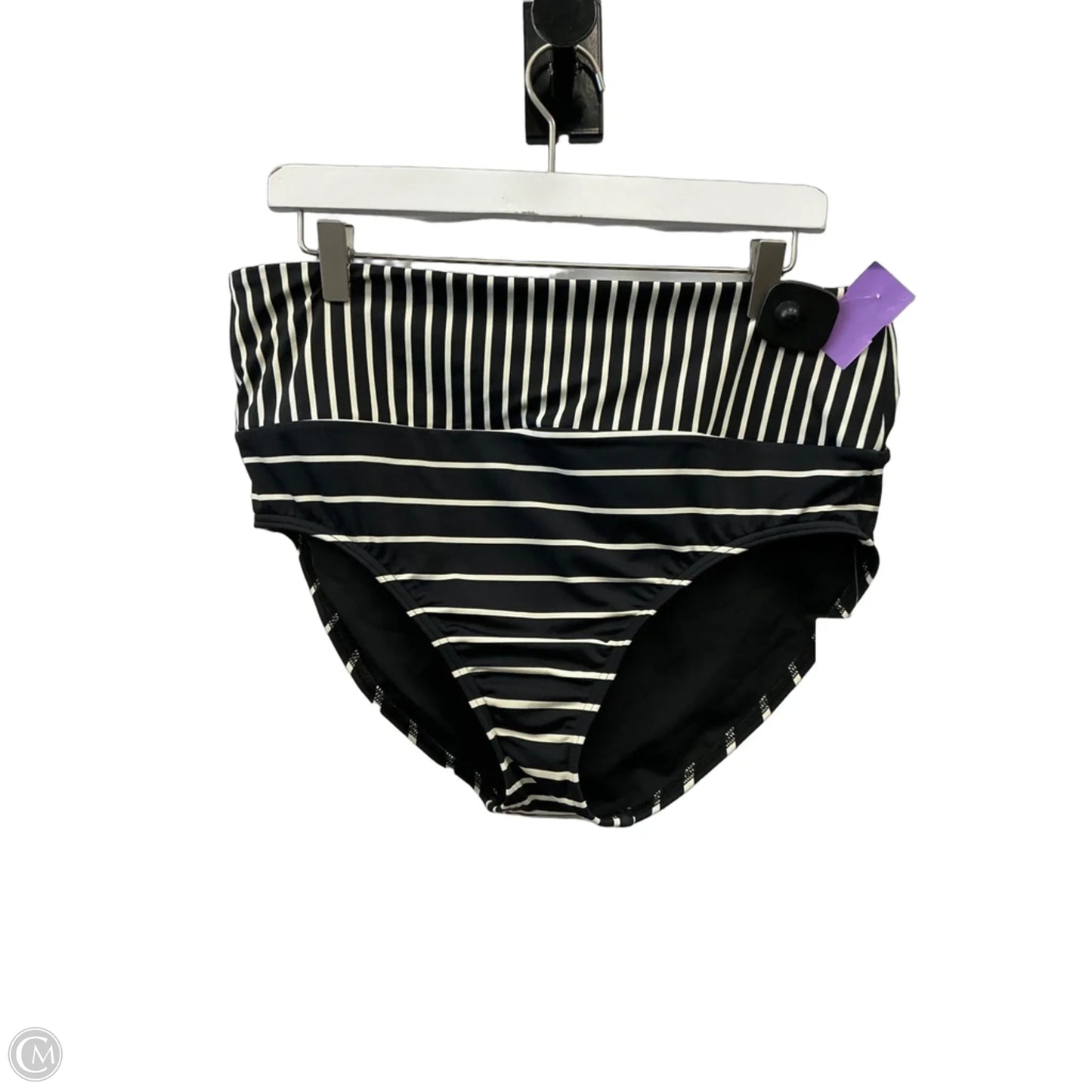 Swimsuit 2pc By Lands End In Black & Cream, Size: L