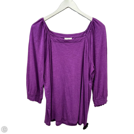 Top 3/4 Sleeve By J. Jill In Purple, Size: M
