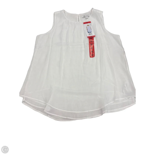 Top Sleeveless By Clothes Mentor In White, Size: M