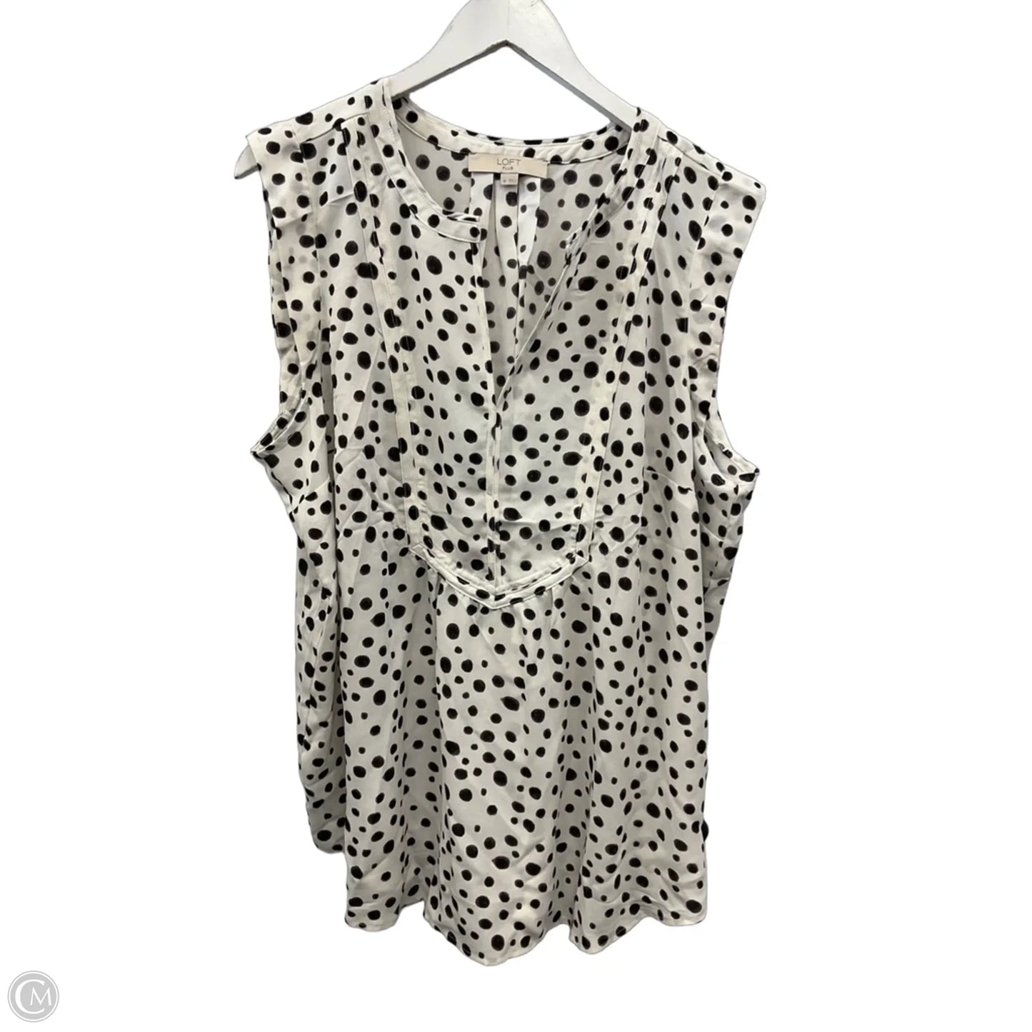 Top Short Sleeve By Loft In Black & White, Size: 1x