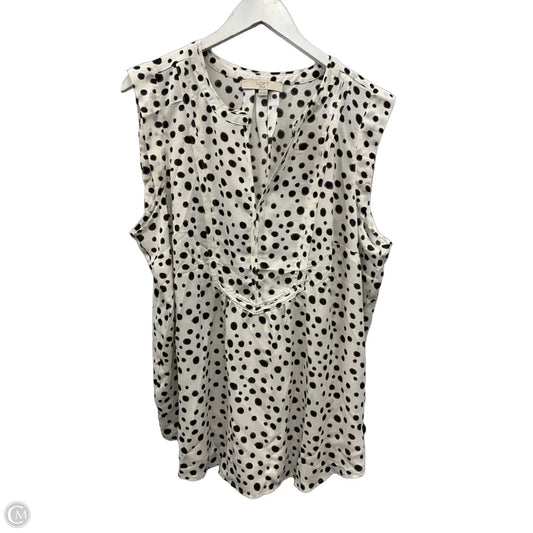 Top Short Sleeve By Loft In Black & White, Size: 1x