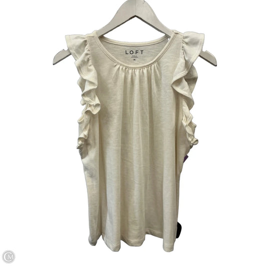 Top Short Sleeve By Loft In Cream, Size: M