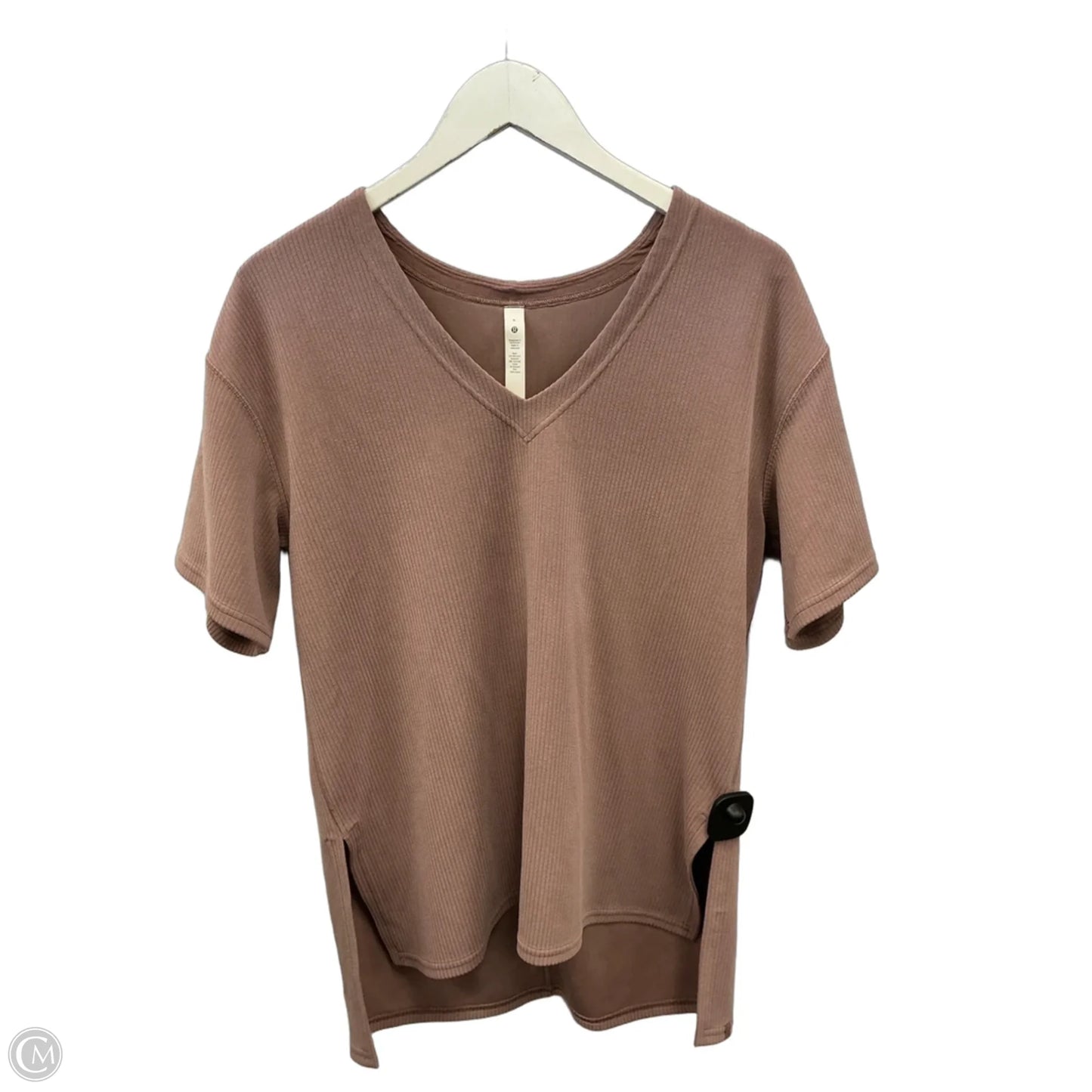 Athletic Top Short Sleeve By Lululemon In Mauve, Size: S