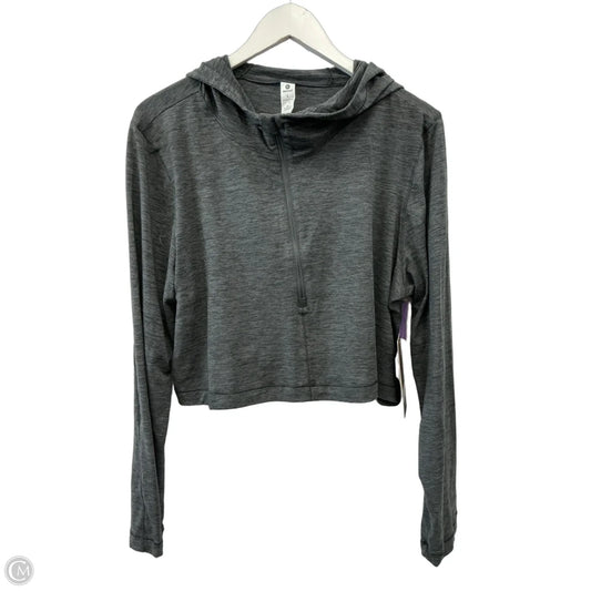 Athletic Top Long Sleeve Collar By 90 Degrees By Reflex In Grey, Size: L