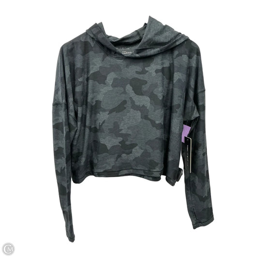 Athletic Top Long Sleeve Hoodie By Yogalicious In Grey, Size: M