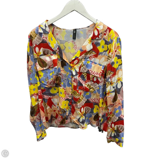 Top Long Sleeve By Zara In Multi-colored, Size: L