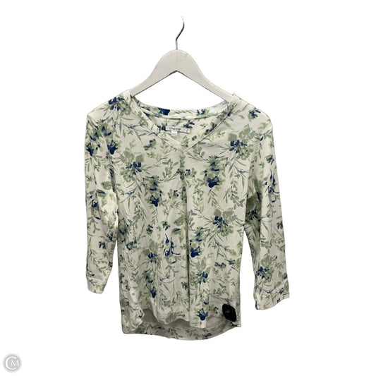 Top 3/4 Sleeve By Chicos In Green, Size: M