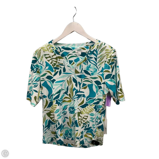 Top Short Sleeve By Chicos In Blue & Green, Size: M