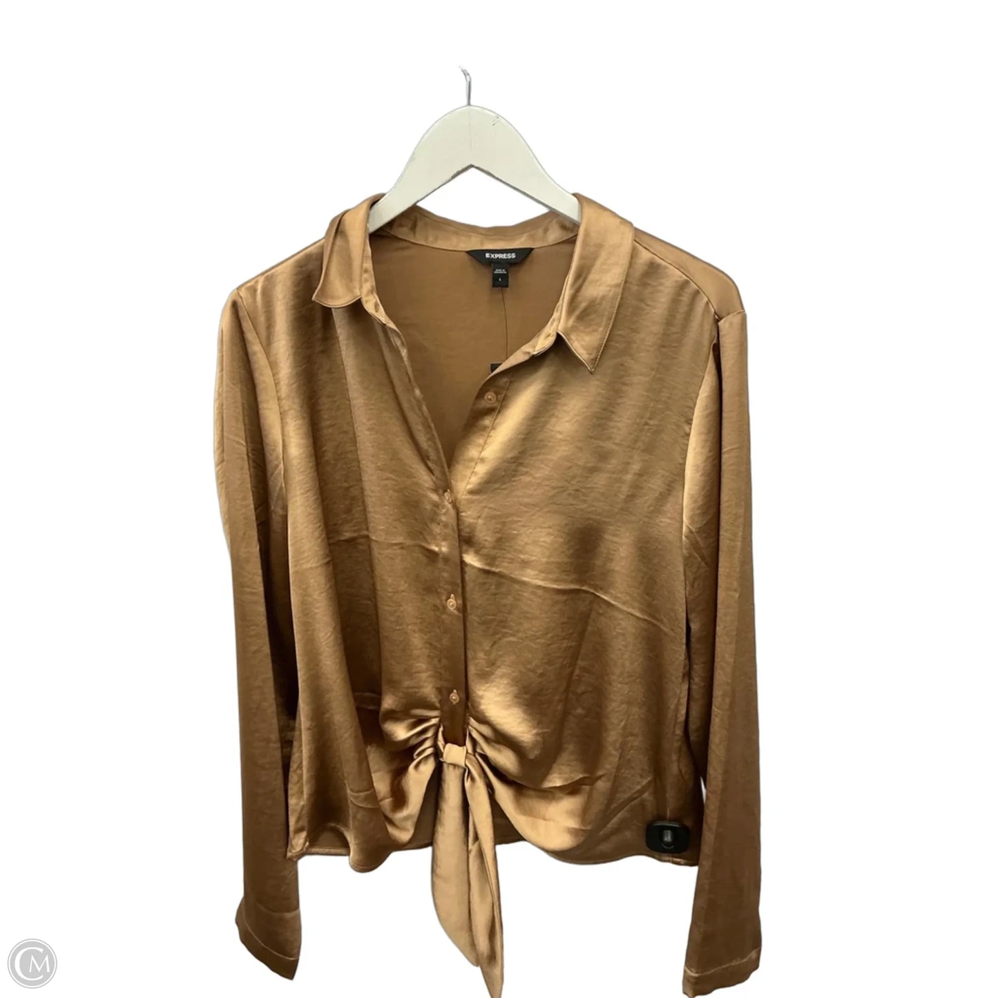 Top Long Sleeve By Express In Brown, Size: L