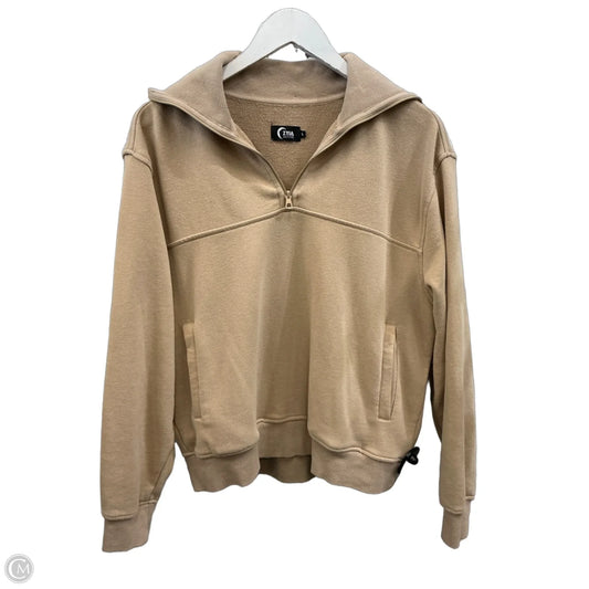 Athletic Sweatshirt Collar By Zyia In Tan, Size: L