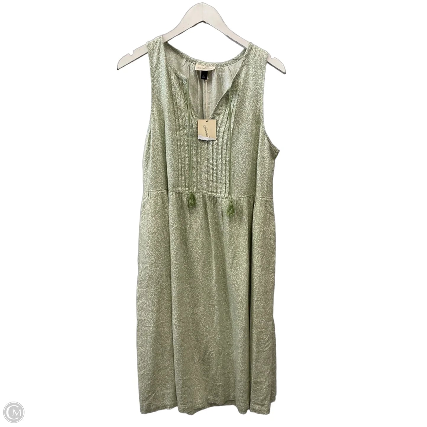 Dress Casual Midi By Universal Thread In Green & White, Size: L