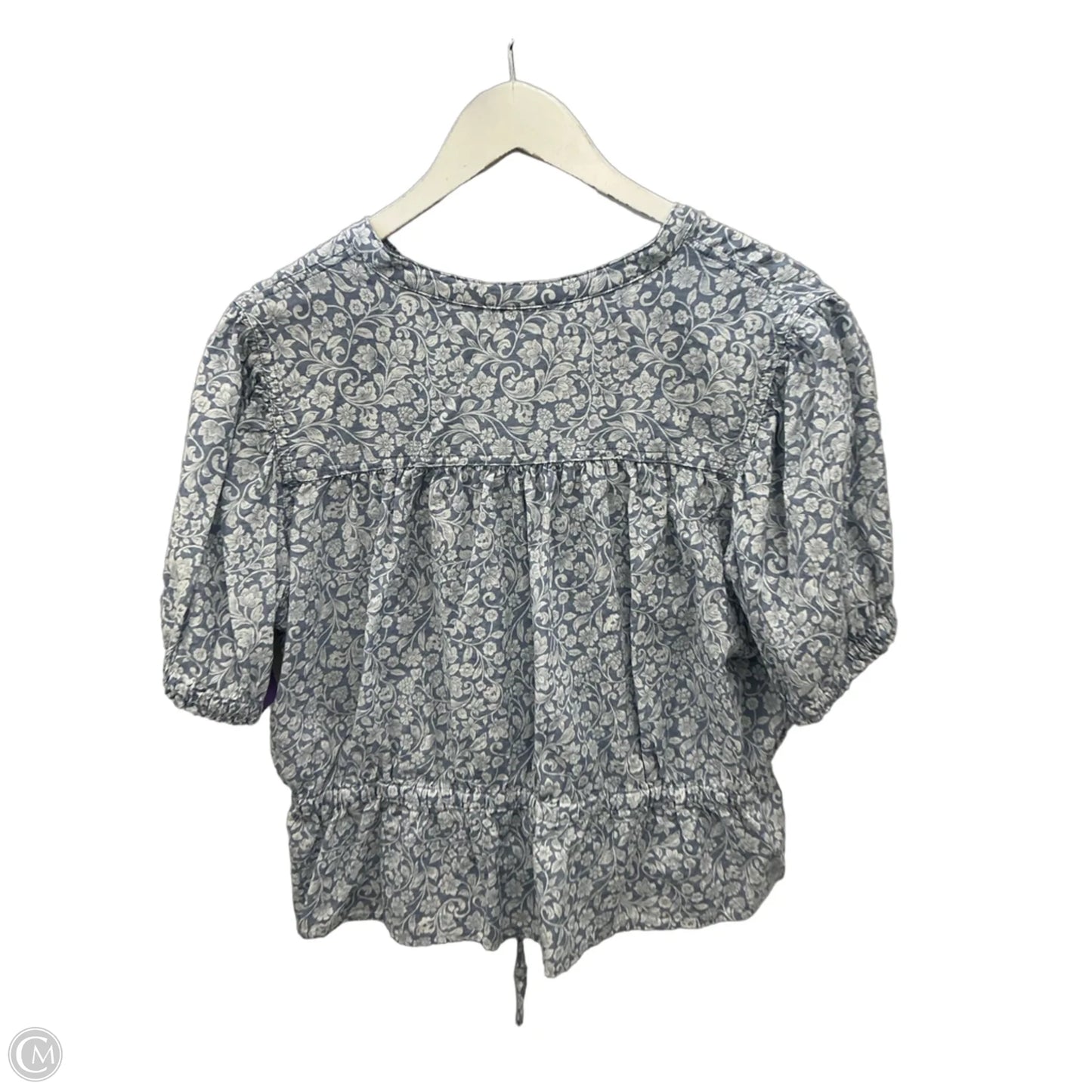 Top Short Sleeve By Falls Creek In Blue & White, Size: L