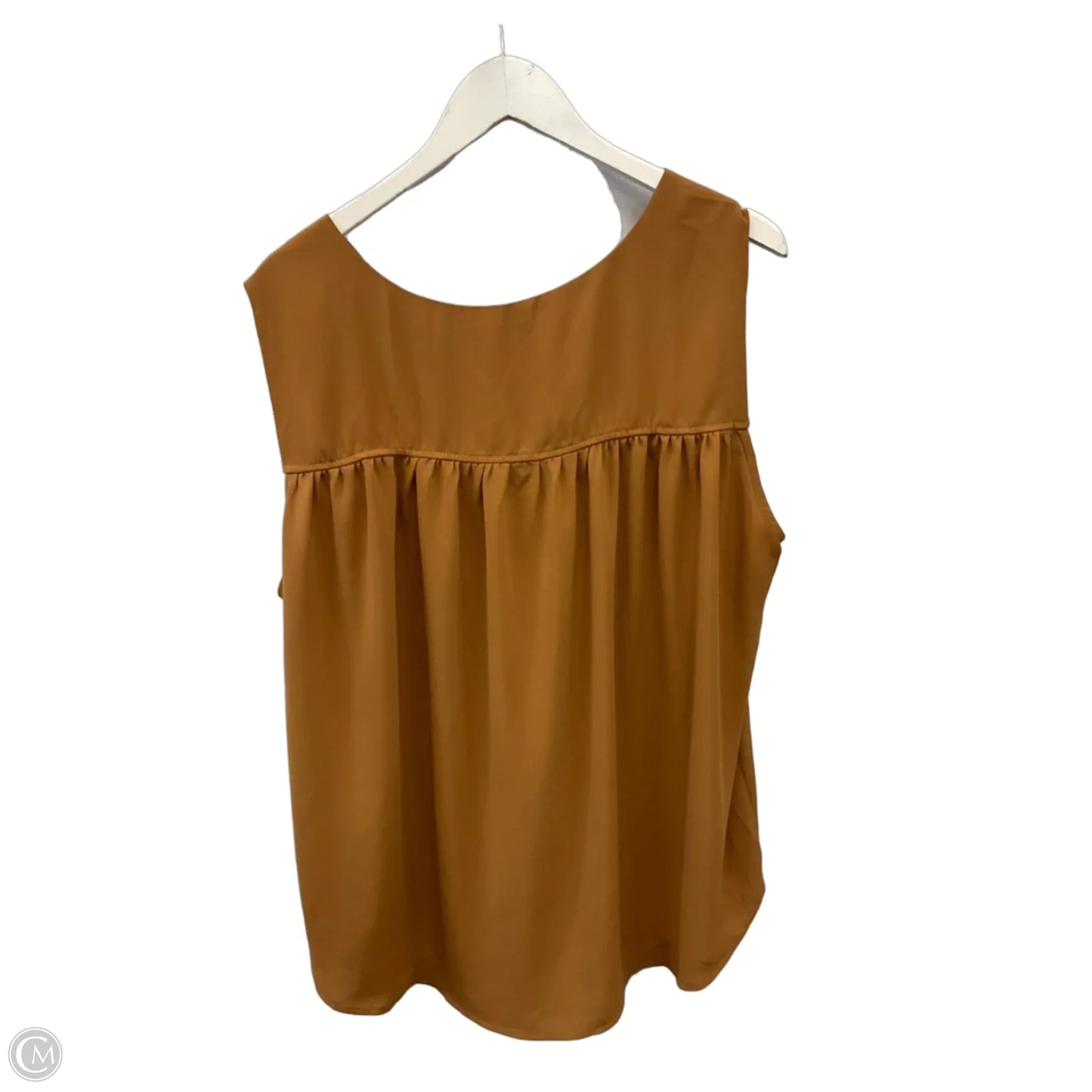 Top Sleeveless By Cozy In Brown, Size: 2x