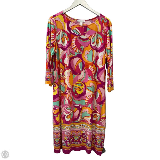 Dress Casual Midi By London Times In Multi-colored, Size: Xl
