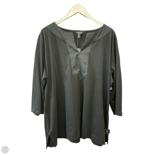 Top 3/4 Sleeve By Lauren By Ralph Lauren In Black, Size: 2x