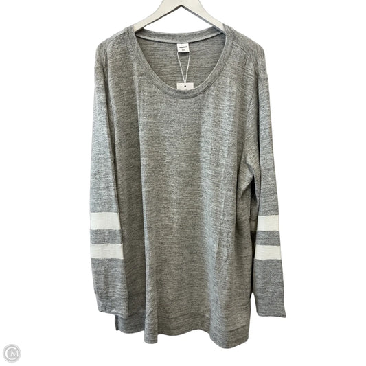 Top Long Sleeve By Clothes Mentor In Grey & White, Size: Xxl