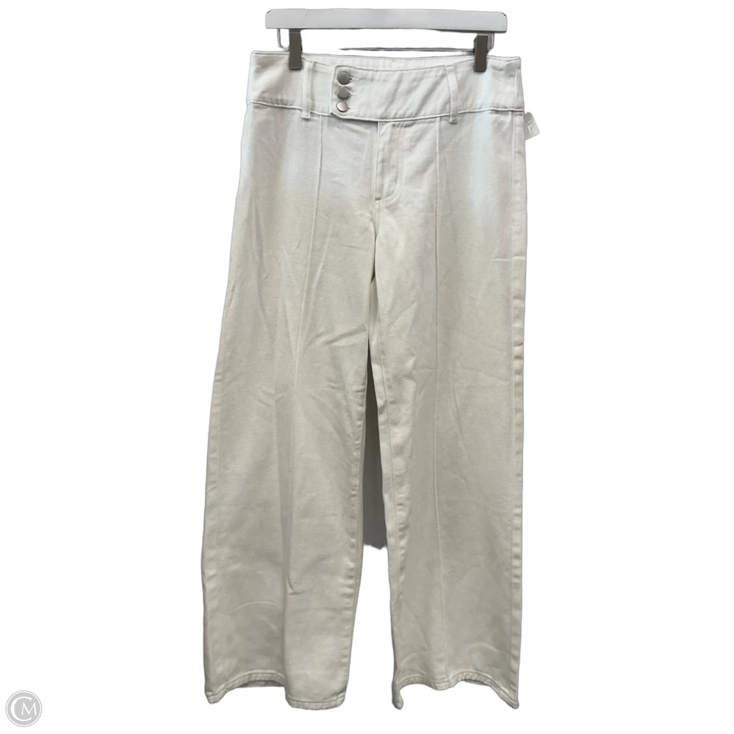 Jeans Wide Leg By Cider In White Denim, Size: 8