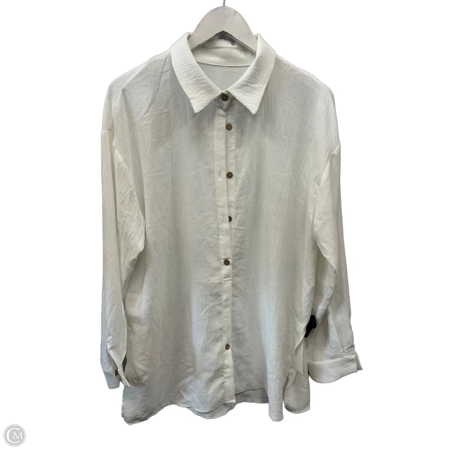 Top Long Sleeve By Clothes Mentor In White, Size: M