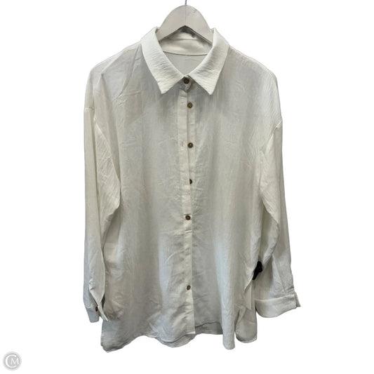 Top Long Sleeve By Clothes Mentor In White, Size: M