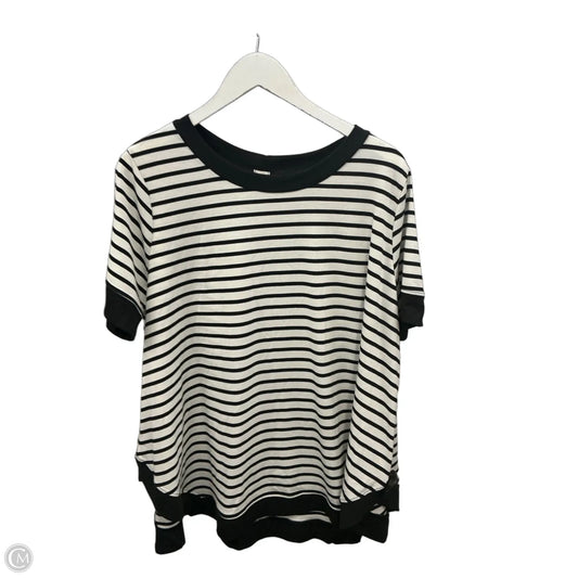 Top Short Sleeve By Like Love In Black & White, Size: 2x
