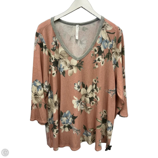 Top Long Sleeve By Dear Scarlett In Peach, Size: 2x