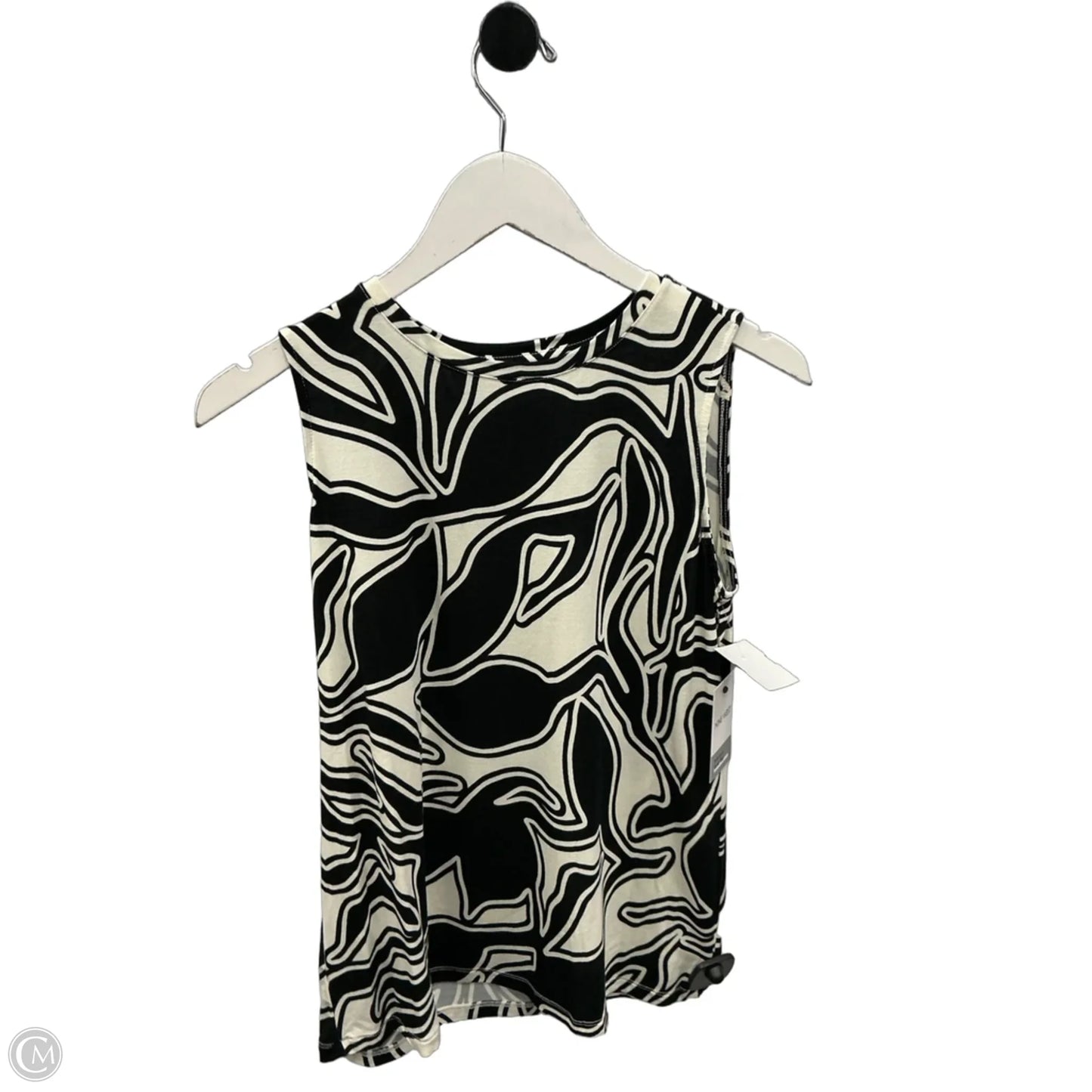Top Sleeveless By Nine West Apparel In Black & White, Size: S