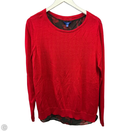 Top Long Sleeve By Apt 9 In Red, Size: L