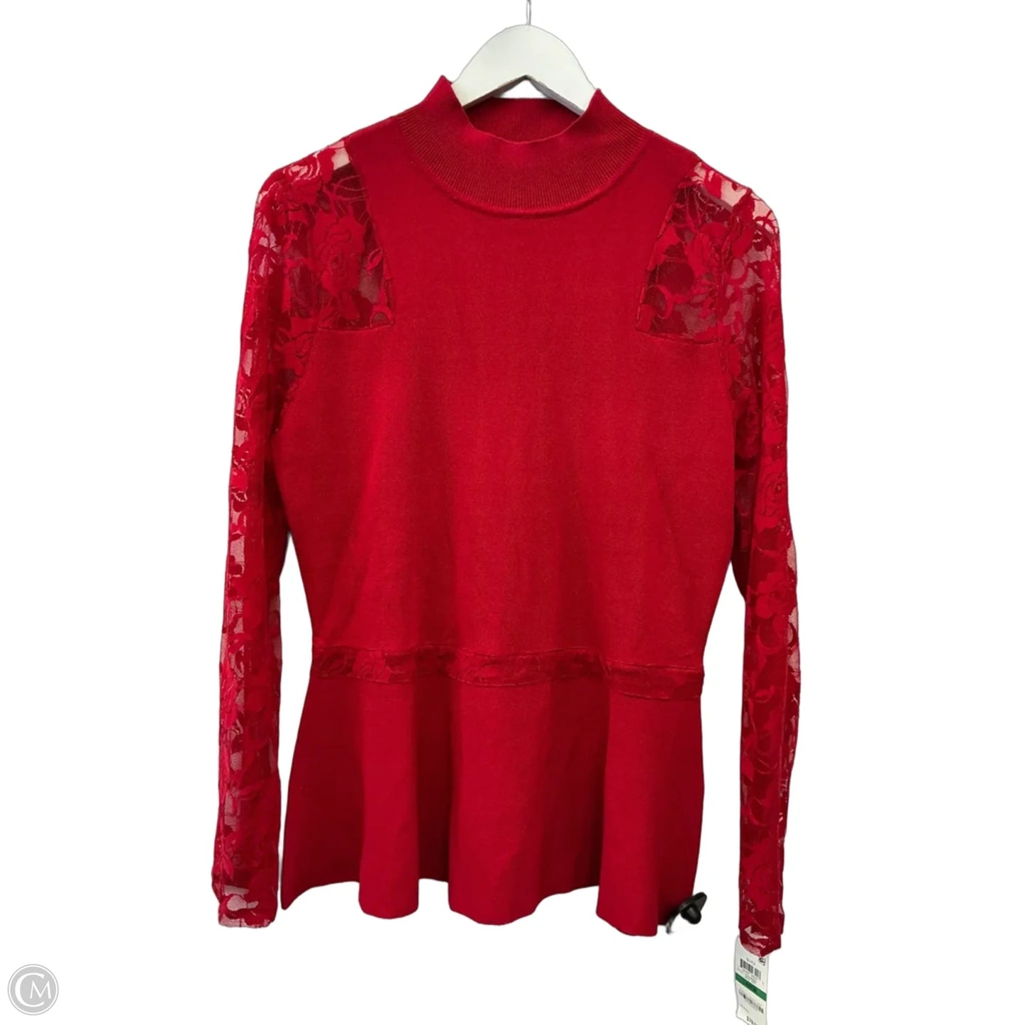 Top Long Sleeve By Inc In Red, Size: L