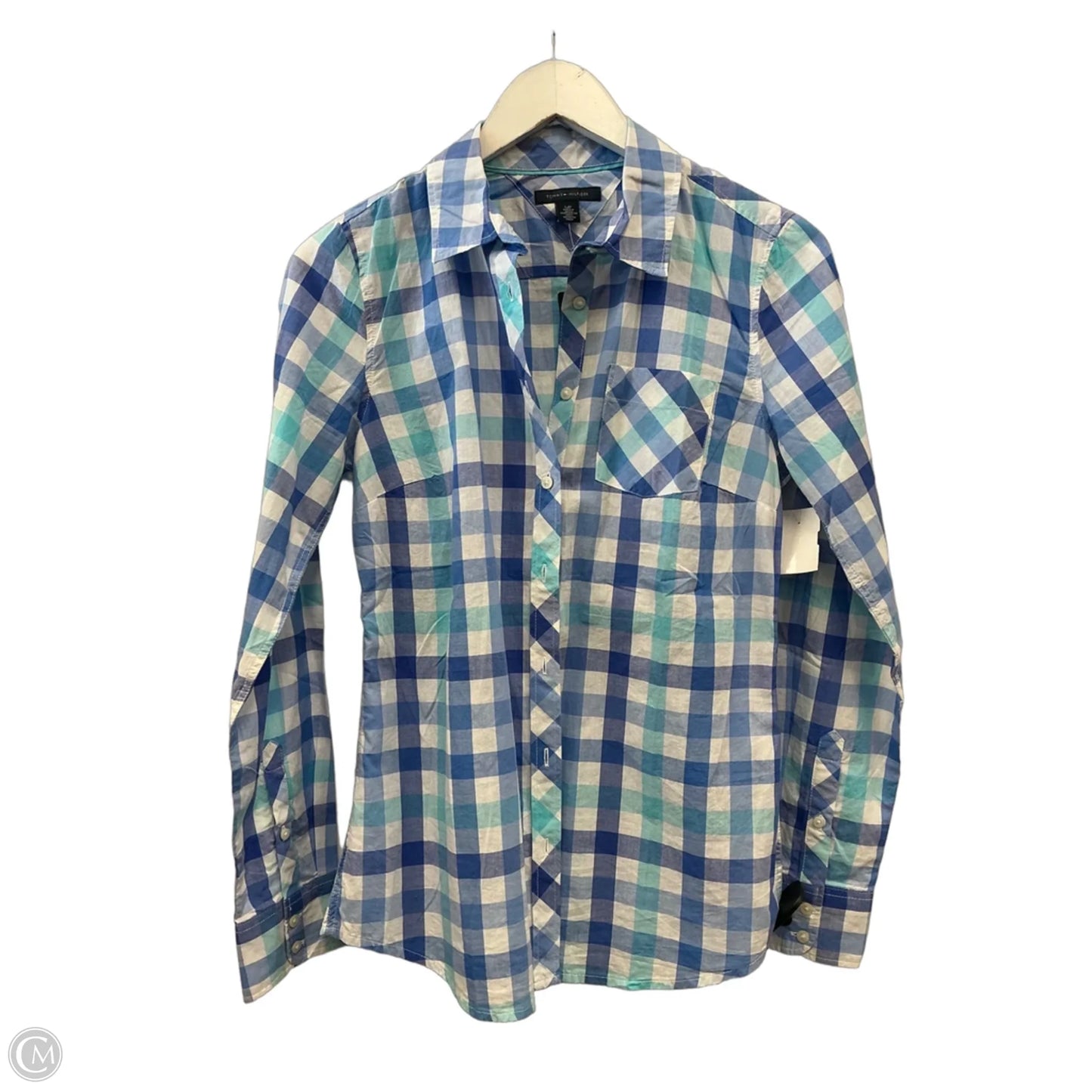 Top Long Sleeve By Tommy Hilfiger In Blue, Size: S