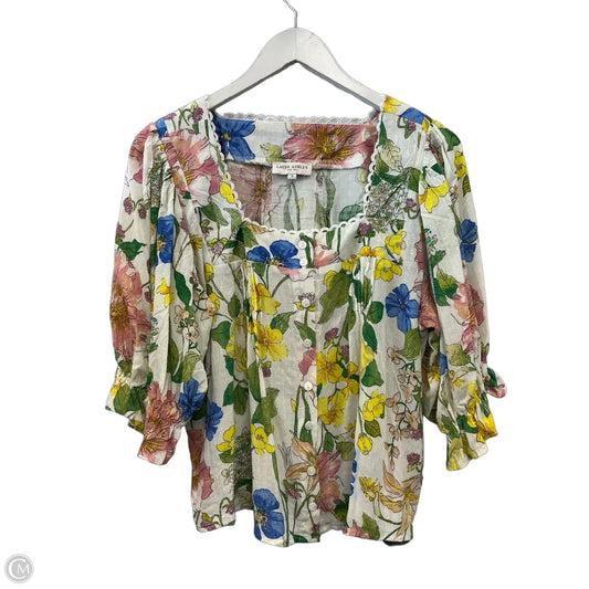 Top Short Sleeve By Laura Ashley In Multi-colored, Size: S