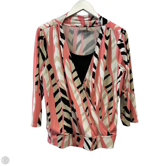 Top Long Sleeve By Chicos In Coral, Size: M