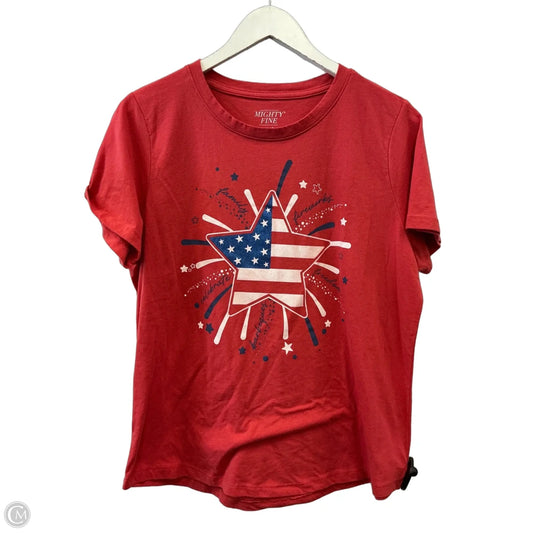 Top Short Sleeve By Mighty Fine In Red, Size: L